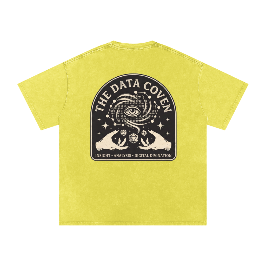 The Data Coven | Snow Washed Oversized Cotton T-Shirt