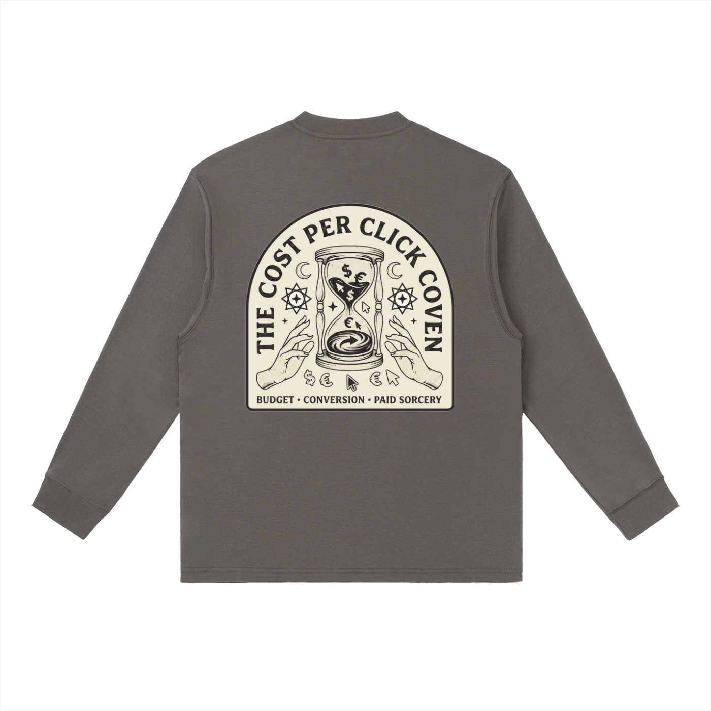 The Cost Per Click Coven | Essential Crewneck Long-Sleeve T-Shirt