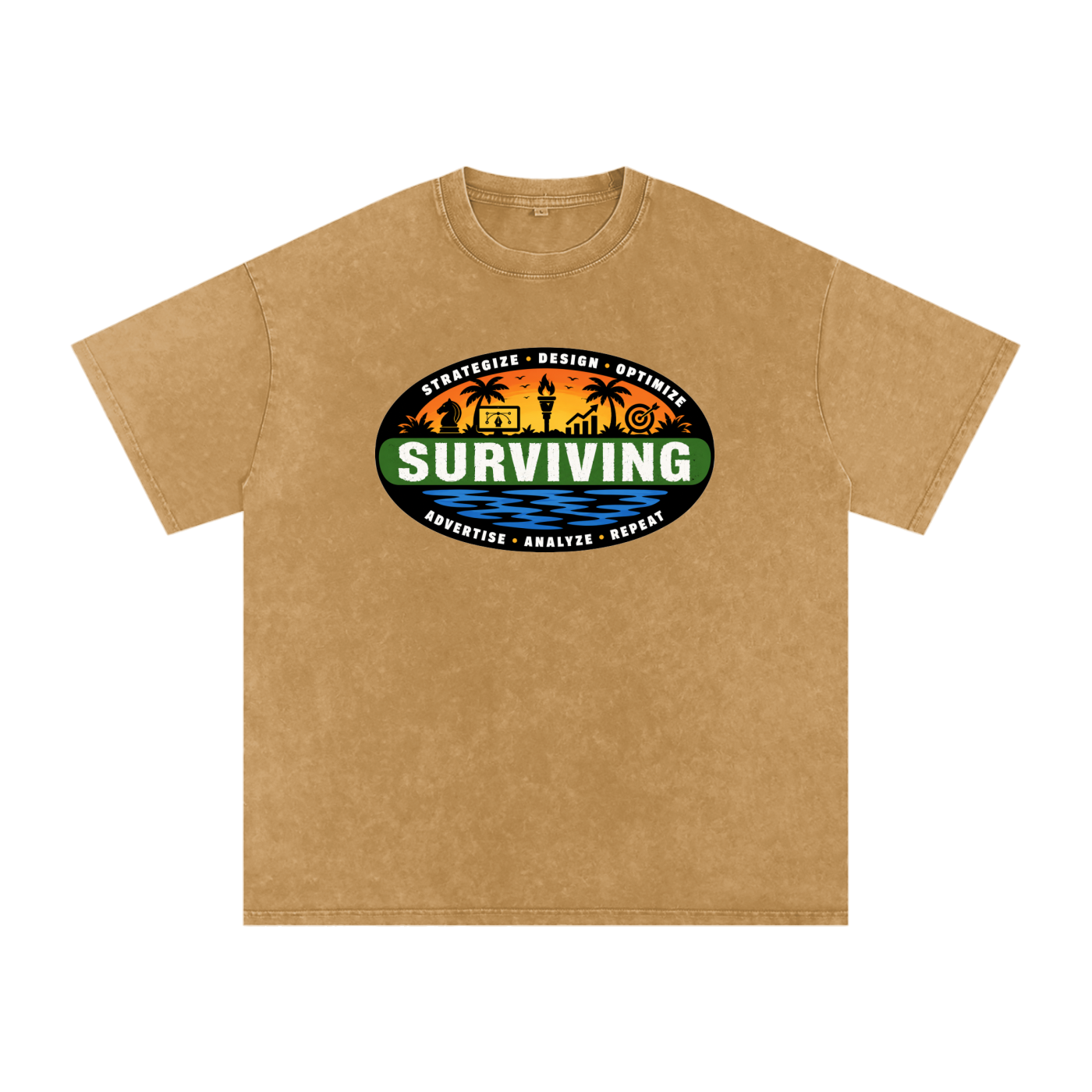 Surviving in Marketing | Snow Washed Oversized Cotton T-Shirt