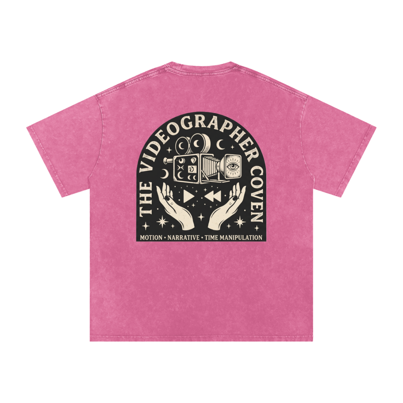 The Videographer Coven | Snow Washed Oversized Cotton T-Shirt