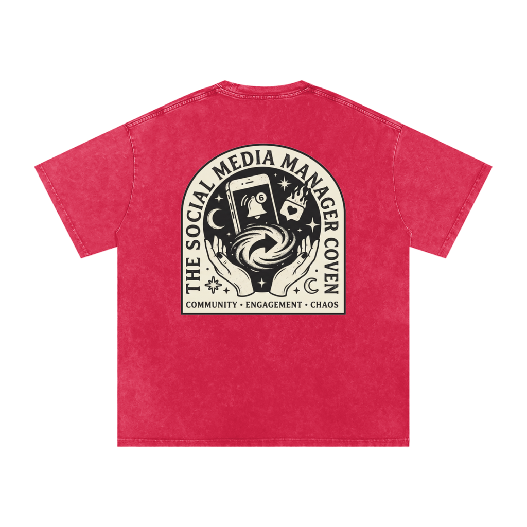 The Social Media Marketing Coven | Snow Washed Oversized Cotton T-Shirt