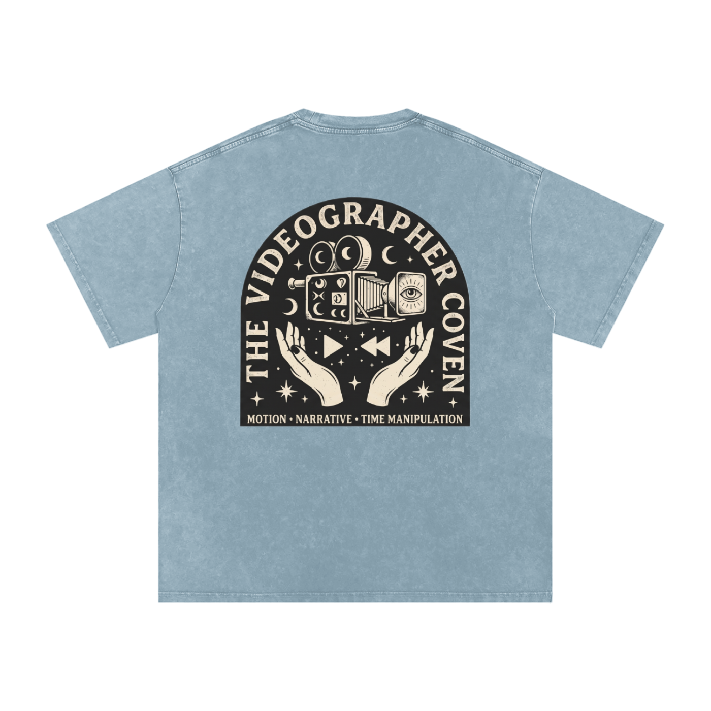 The Videographer Coven | Snow Washed Oversized Cotton T-Shirt