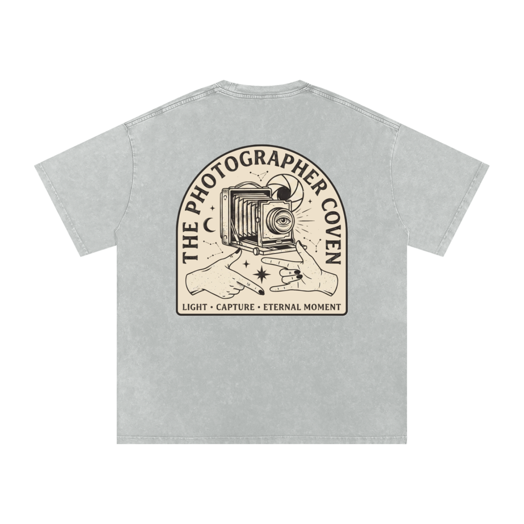 The Photographer Coven | Snow Washed Oversized Cotton T-Shirt