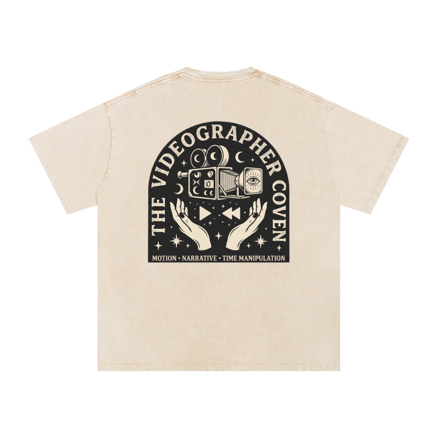 The Videographer Coven | Snow Washed Oversized Cotton T-Shirt