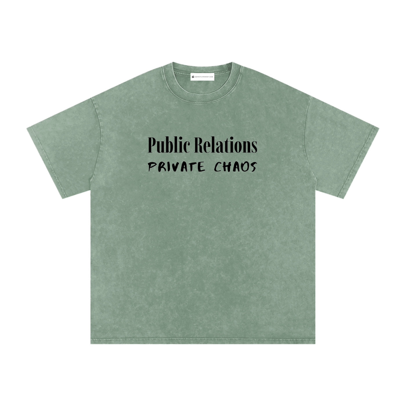 Public Relations, Private Chaos | Snow Washed Oversized Cotton T-Shirt