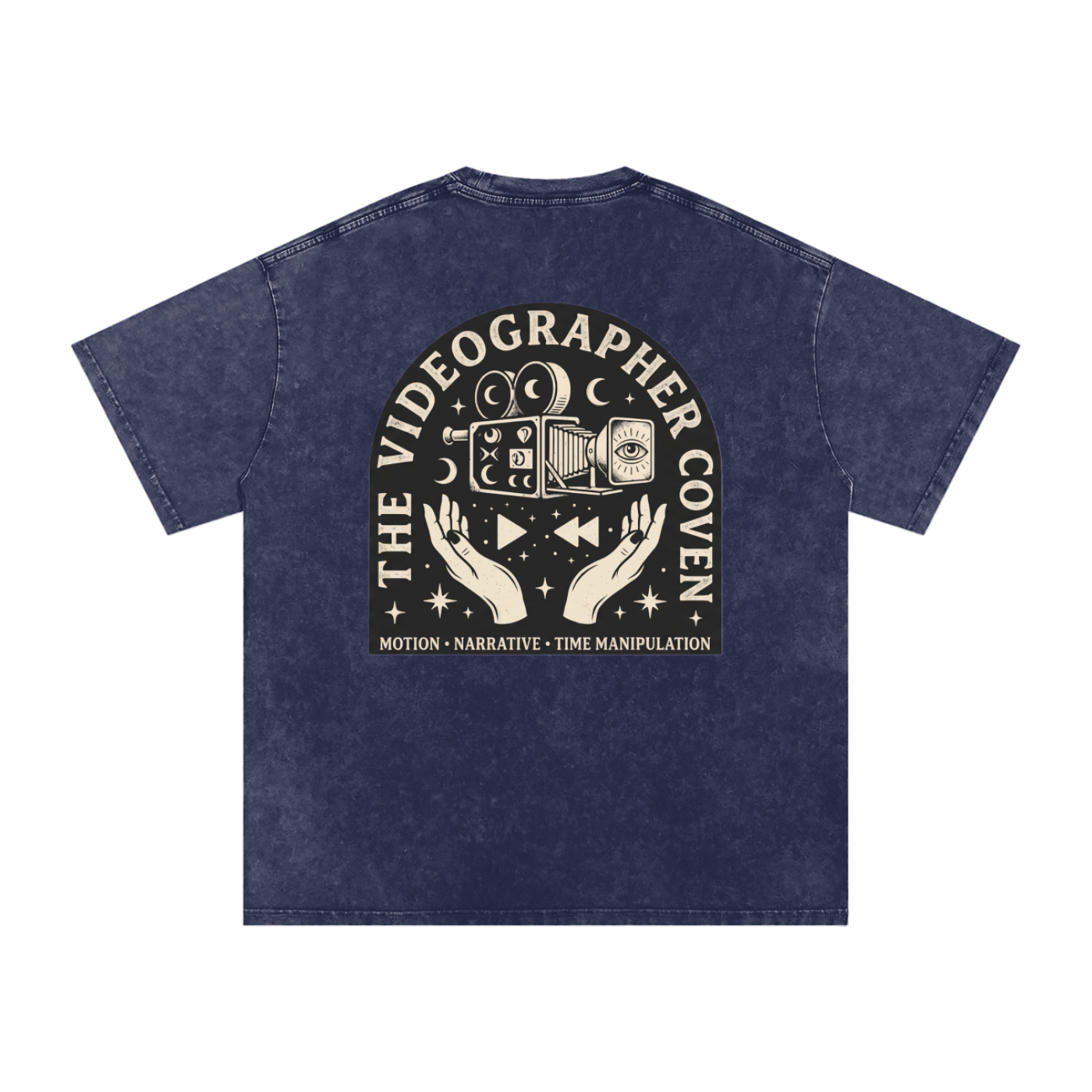 The Videographer Coven | Snow Washed Oversized Cotton T-Shirt